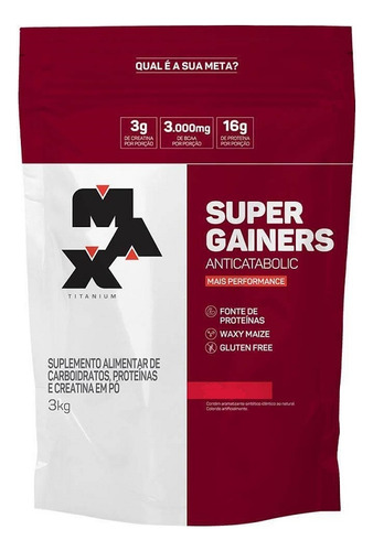 Super Gainers 3kg Max Titanium Sabor Morango Morango
