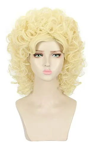 comprar Peluca Rubia Rizada Larga Estilo 70s 80s Para Mujer, Disfraz