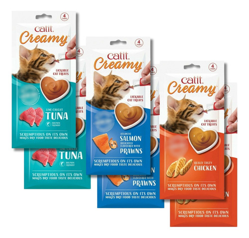 Golosinas Gatos Pouch Gatitos Snacks Catit Creamy 40 Gr 