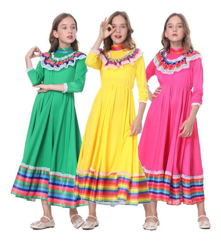 . Vestido Tradicional Mexicano De Niña