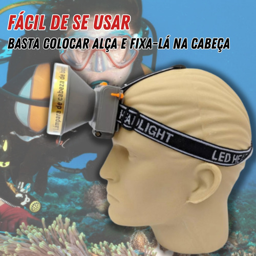 Lanterna De Cabeça Led Recarregável Usb Mergulho Profissional Alta Potência Zoom Ajustável Camping Pesca Tática Cabeça Elástico Farol Noturno Prova D'água Bateria Durável Iluminação