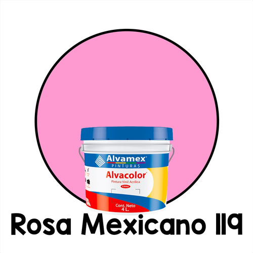 Pintura Vinilica Mate 4 Litros Alvacolor 4 Años Galón Int/ex Color Rosa mexicano