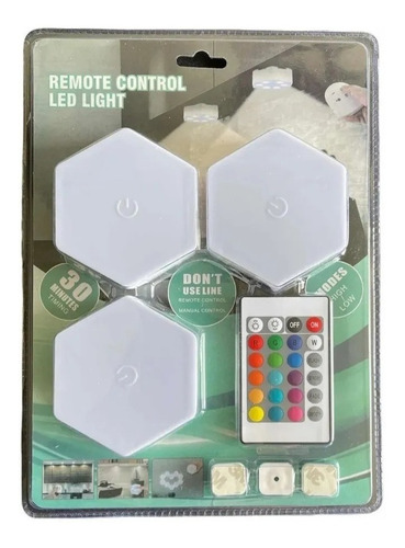 Lampara De Pared Hexagonal Con Sensor Táctil/control Remoto 