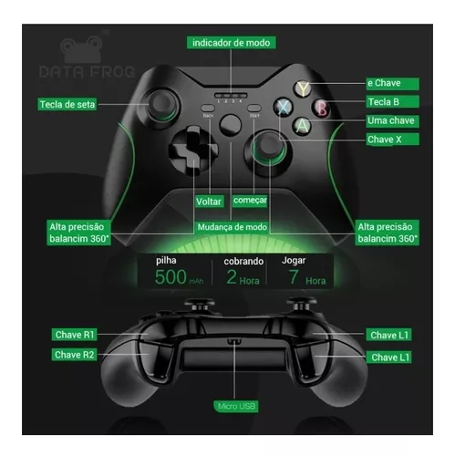 Controle Xbox 360 com Fio p/ PC - Jogabilidade Precisa e Confortável