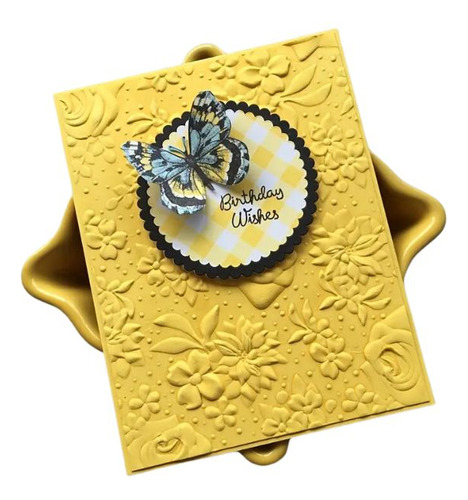 Carpeta Folder Grabado 3d Flores Rurales Texturiza Papel Scr