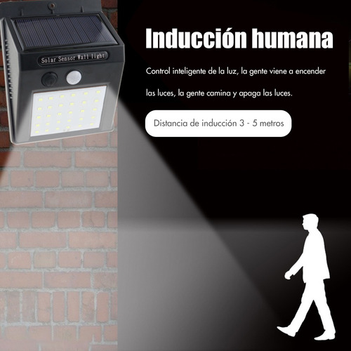 Lámpara De Luz Solar Impermeable Exterior De Pared Led 4pzs