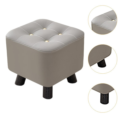 Reposapiés Compacto, Taburete De Relajación Otomano Gris