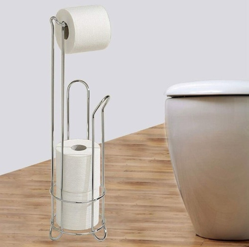 Imagen 5 de 7 de Porta Rollo Con Pie Para Papel Higienico Cromado