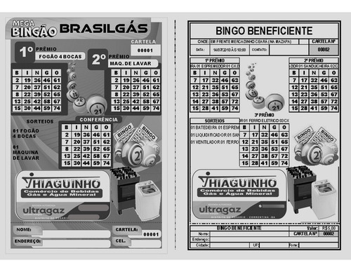 Jogo Bingo Personalizado Imprima 1.000 Cartelas Frete Grátis