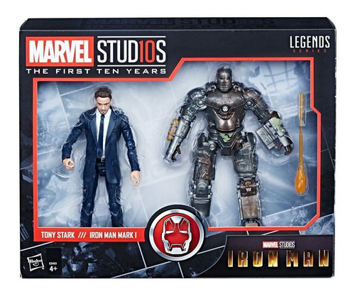 Marvel Legends 2 Pack Tony Stark & Iron Man Mark I 10 Años