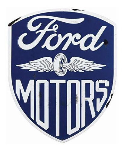 Señales - Open Road Brands Ford Motors Embossed Metal Sign