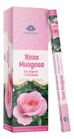 Incenso Parman Rosa Musgosa Box 25 Caixas Com 7 Varetas