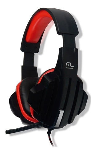 Fone De Ouvido (c/ Mic) - 3,5mm - Multilaser Headset Gamer - Preto/vermelho - Ph120