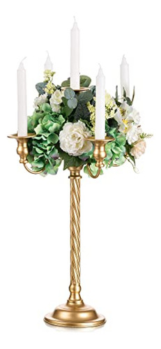 Candelabros Sziqiqi Candelabro Dorado De 21 Pulgadas, Candel