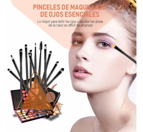 Set De 20 Brochas Maquillaje Profesional Sombra De Ojos