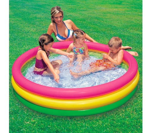 Piscina Inflable Redonda Para Niños Juegos Playa Carnaval