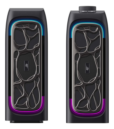 Barra Parlante 2 En 1 Havit Sk215 Pc Usb 3.5mm Bluetooth Rgb Color Negro
