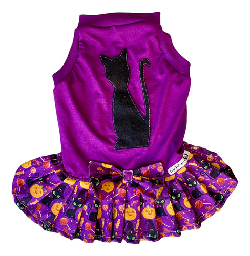 Roupa Cães - Cachorro - Fêmea - Halloween Gato Preto - Pet