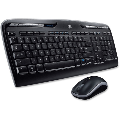 Combo Teclado Y Mouse Logitech Mk320 Con 115 Teclas Negro