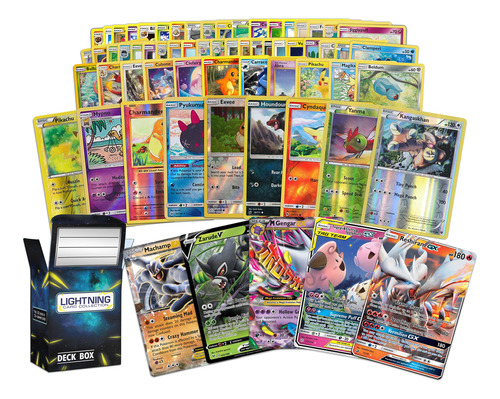 Lote De Cartas Pokémon Surtidas De 100 Unidades Con Láminas