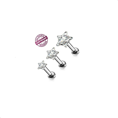 Imagen 1 de 6 de Piercings Escalas De Estrellas Titanio Piercing Argentina ®