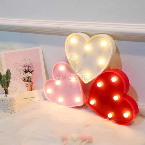 Imagen 6 de 8 de Letras Y Números Led 3d Luces Foco Lampara Decora Abecedario
