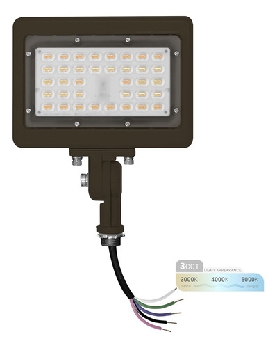 Luz De Inundación Led Nuwatt De 15w, 3 Cct 3000k/4000k/5000k