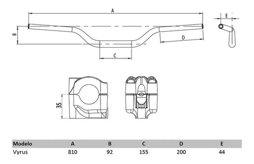 Imagem 4 de 4 de Guidão Com Adaptador Fat Bar Alto | Vyrus