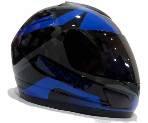 Casco Moto Integral Ghb 626 Snake Negro Azul Mica Tinteada 