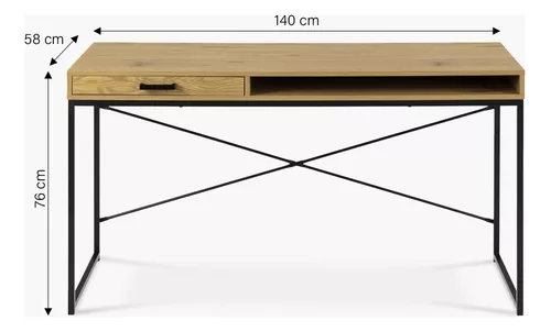 The Deco Journal - Form Design Escritorio Seaford c/cajonera Roble. Medidas  140 x 58 x 76 cm (AnchoxProfxAlto)