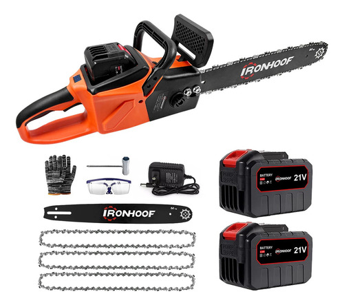 Motosierra eléctrica Ironhoof CHMXF100OR de 3200W 110V color naranja/negro