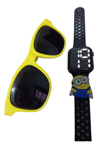 Lembrançinha Relogio Minion Infantil Meu Malvado Favorito Cor da correia Preto Cor do bisel Preto Cor do fundo Preto