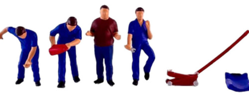 Figuras De Diorama 4x 1/64 Con 2 Herramientas, Azul