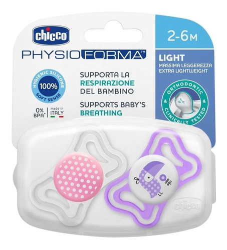 Chupete Chicco Physio Forma Light 2- 6 Meses  Silicona