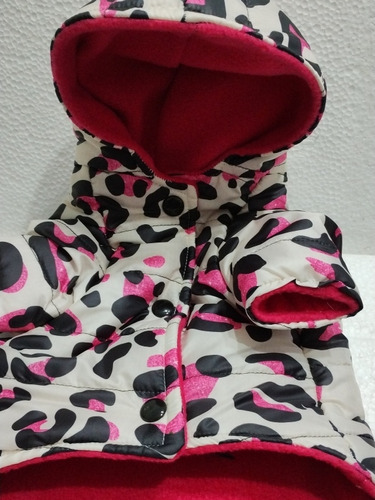 Campera Matelassé   Estampada Con Polar 35 Cm Para Mascotas