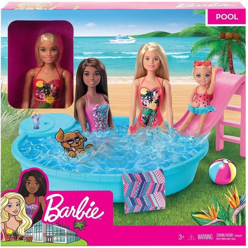 Boneca Barbie Piscina Chique Com Acessorios Original