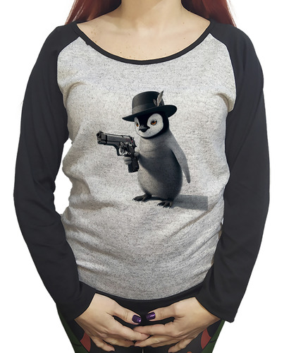 Buzo Lanilla Pinguino Gangster Mafia Con Una Pistola