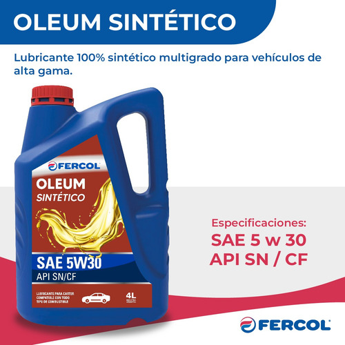 Aceite Para Motor Fercol Oleum 5w30 Lubricante Multigrado