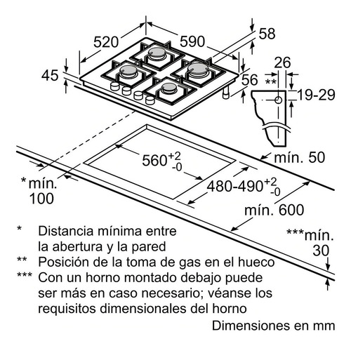 Fogão a gás Bosch PPP6A6B20 cor preta 4 queimadores