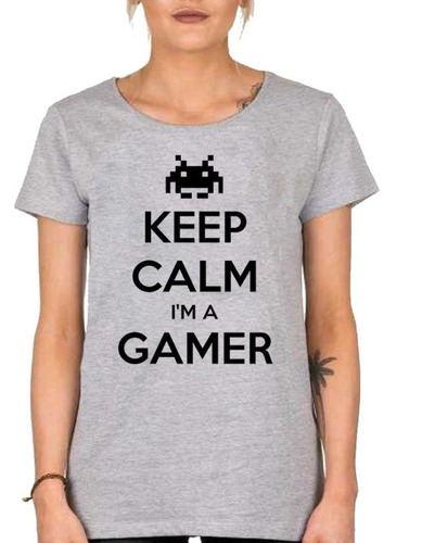 Remera De Mujer Keep Calm I'm A Gamer Jueguitos Nerd M1