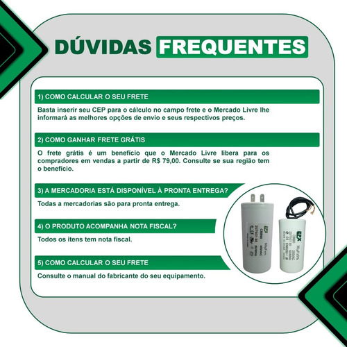 Capacitor Permanente 3uf 250v 2 Fios Cbb60 Motor Eletrico