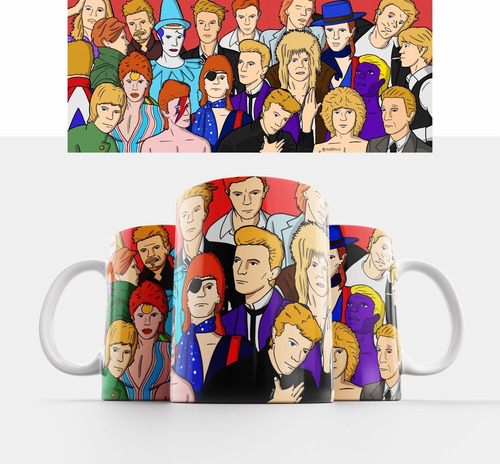 Taza David Bowie A Traves Del Tiempo (1pza)