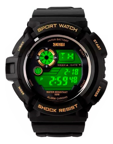 Reloj Negro Deportivo Resistente Agua Skmei Hombre Digital