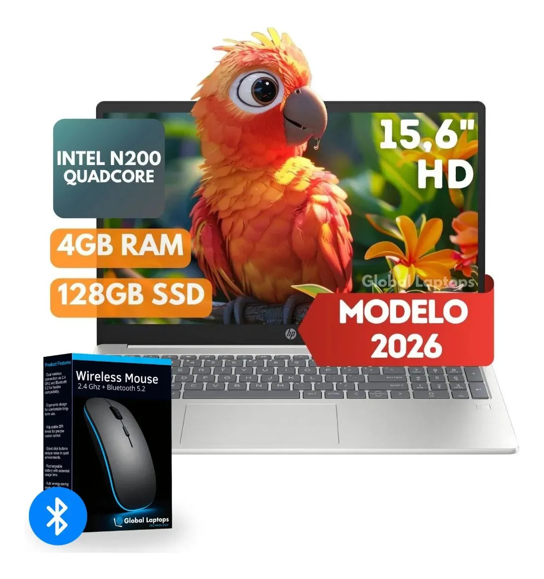 HP Pavilion Intel N200 4GB RAM 128GB Ufs Pantalla 15.6 Hd Incluye Windows Instalado Laptop 15-fd0084 Con Regalo