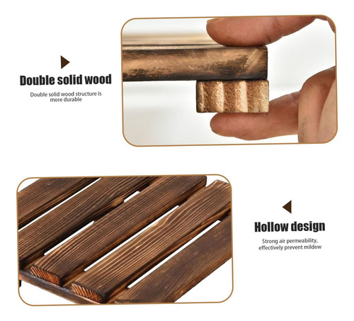 Porta Maceta Madera Con Rueda Bloqueables Rectangular