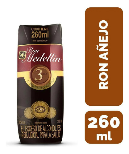 Ron Medellin Añejo 3 Años 260ml