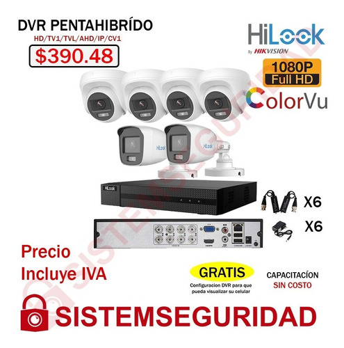 Imagen 5 de 10 de Kit 2 6 16 Camaras Seguridad Vigilancia Quito 1080 Colorvu H