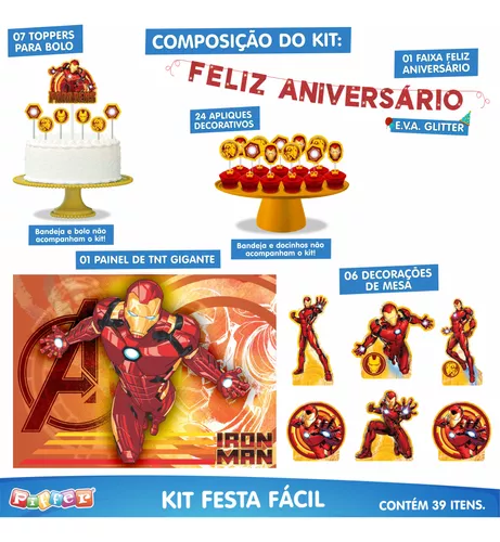 Kit Festa Fácil Homem De Ferro Decoração Aniversário