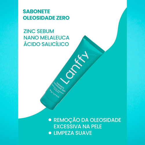 Sabonete Oleosidade Zero Lanffy Remoção da Oleosidade