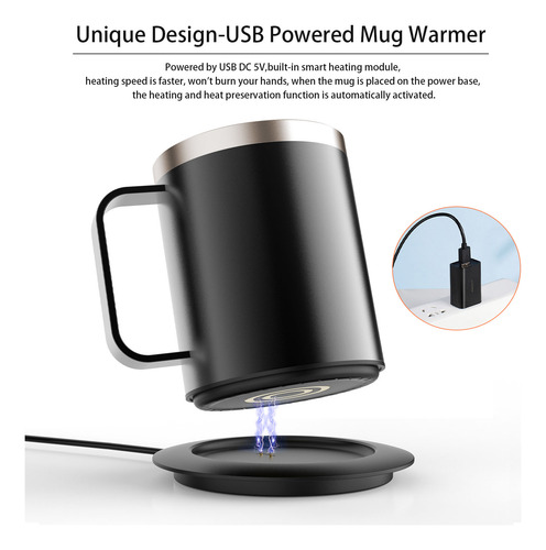 Calentador De Tazas De Café Con Taza Y Tapa, Se Calienta Aut